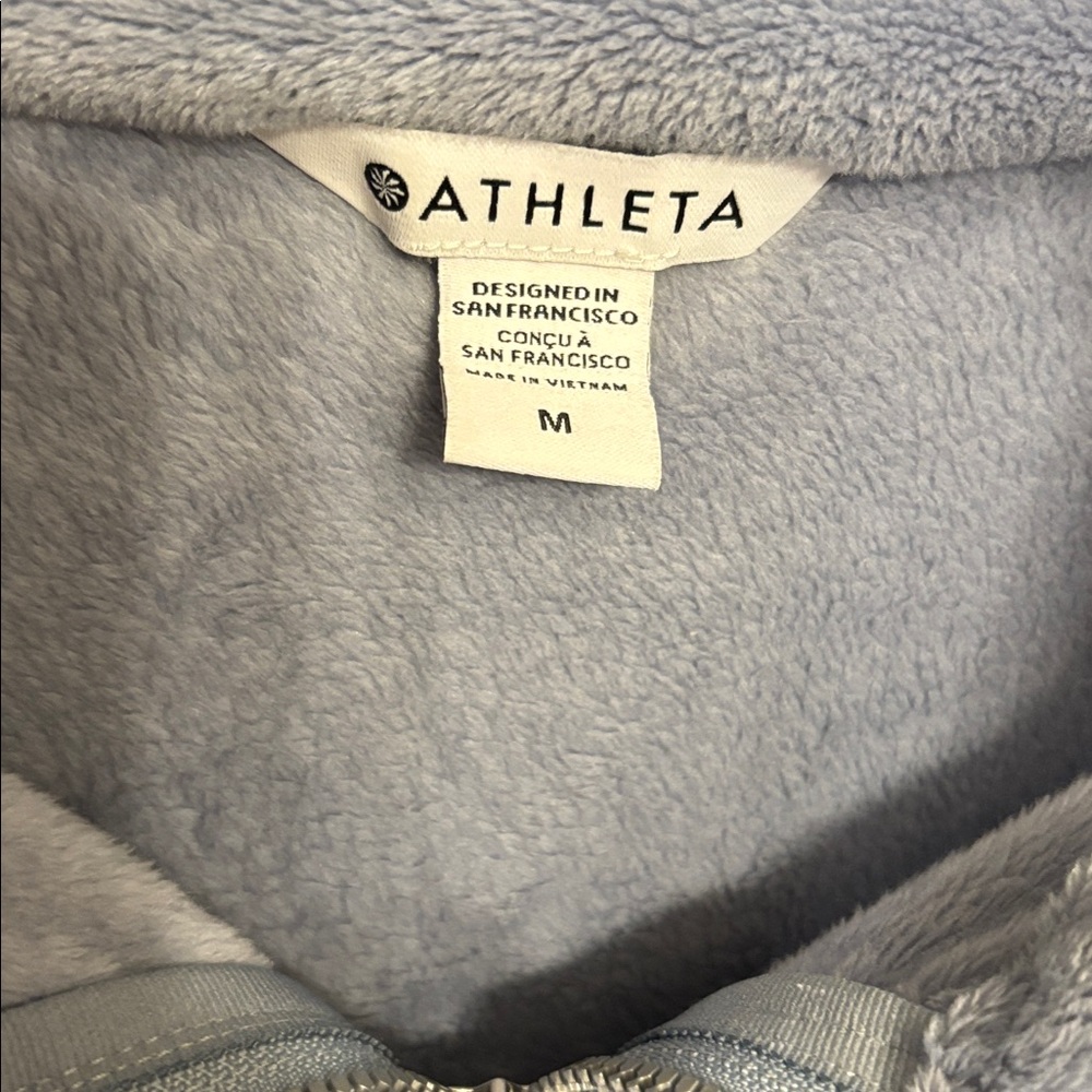 Athleta Light Cozy Karma zip fleece jacket, M, light blue - Picture 2 of 11